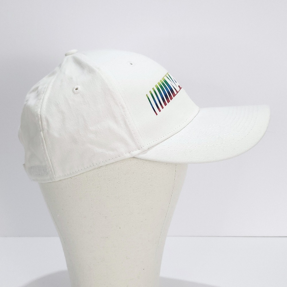 NASCAR‎ Adjustable Baseball Cap Ladies White Rainbow Foil Logo Cotton Hat NEW - Picture 2 of 8
